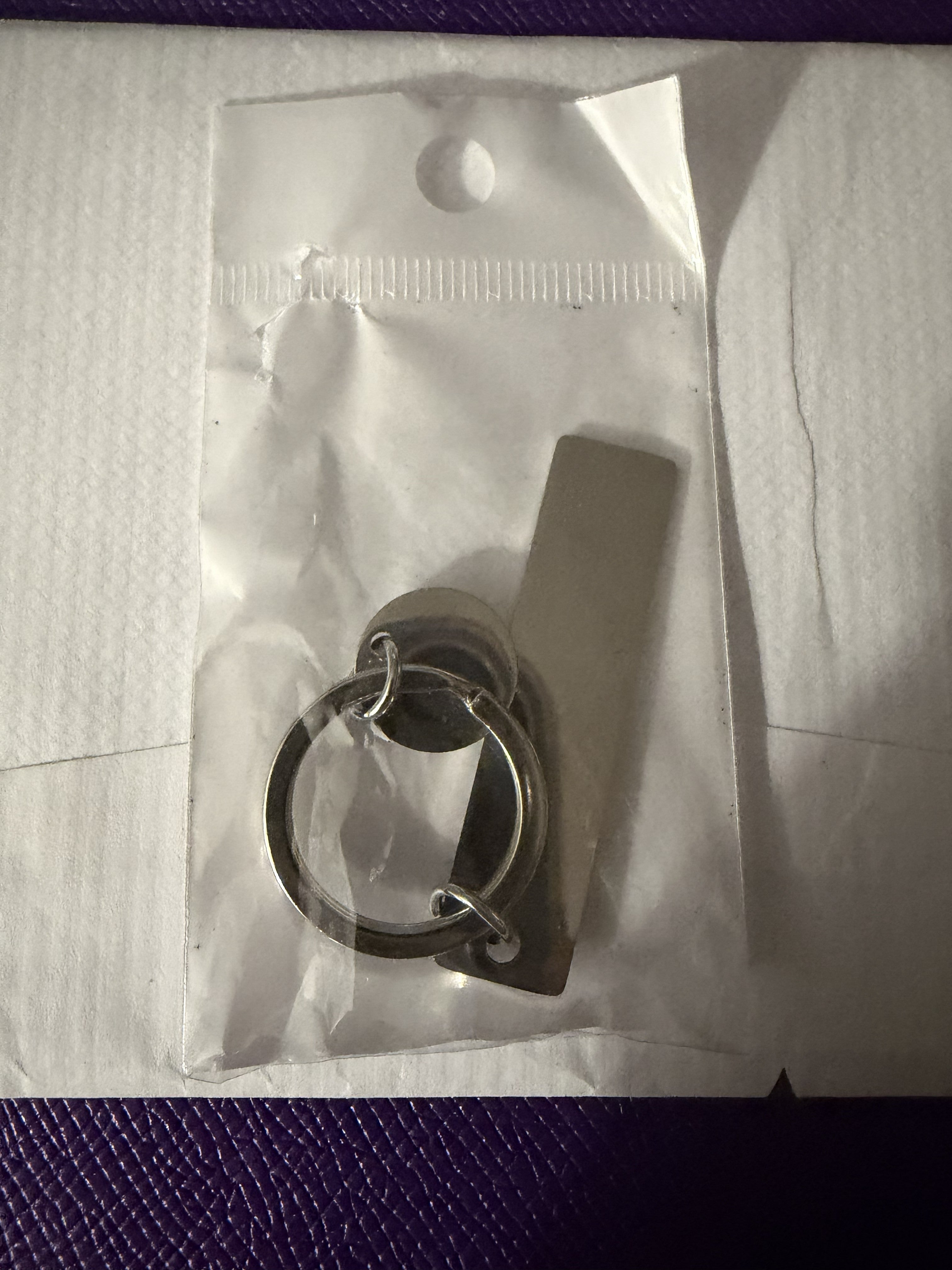 Keychain with silver blank plate Type 2