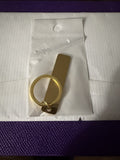 Keychain with a blank gold colored plate